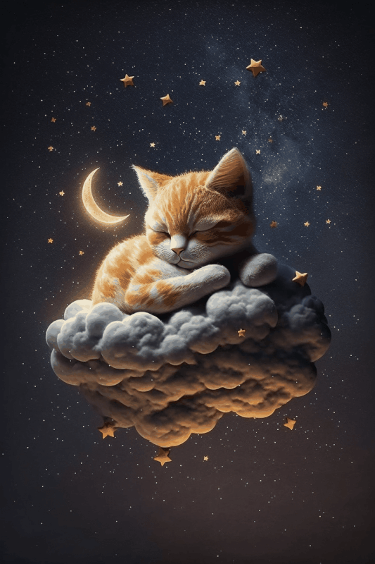 ai generated, cat, cloud