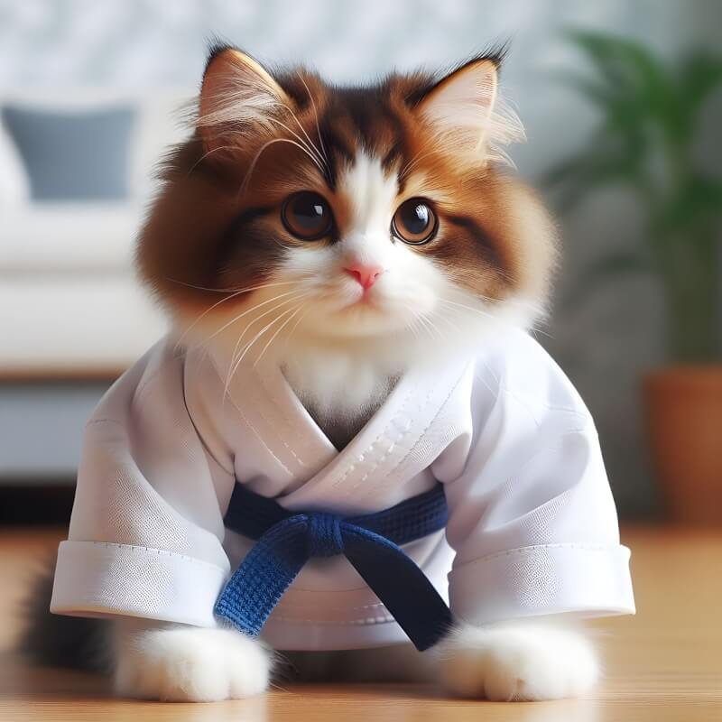 ai generated, cat, karate